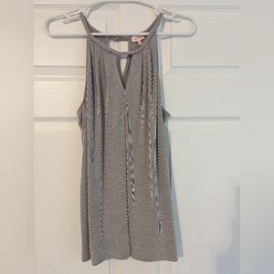NWT | Pixley | Georgia Braided Neckline Halter Knit Top | Silver | S